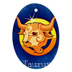 Zodiac Taurus Oval Ornament (two Sides) by Mariart