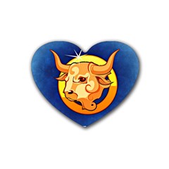 Zodiac Taurus Rubber Coaster (heart)  by Mariart