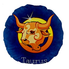 Zodiac Taurus Large 18  Premium Round Cushions by Mariart