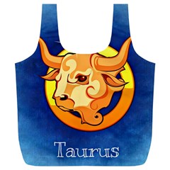 Zodiac Taurus Full Print Recycle Bags (l)  by Mariart