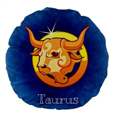 Zodiac Taurus Large 18  Premium Flano Round Cushions