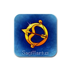 Zodiac Sagittarius Rubber Square Coaster (4 Pack) 