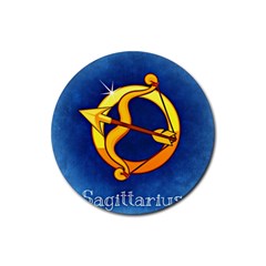 Zodiac Sagittarius Rubber Coaster (round)  by Mariart