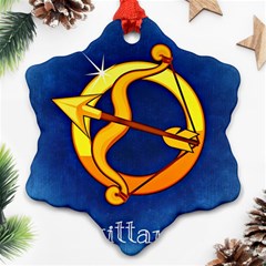 Zodiac Sagittarius Ornament (snowflake) by Mariart