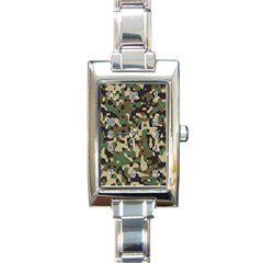 Army Camouflage Rectangle Italian Charm Watch