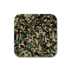 Army Camouflage Rubber Square Coaster (4 Pack)  by Mariart