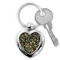 Army Camouflage Key Chains (heart)  by Mariart