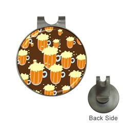 A Fun Cartoon Frothy Beer Tiling Pattern Hat Clips With Golf Markers by Nexatart