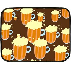 A Fun Cartoon Frothy Beer Tiling Pattern Fleece Blanket (mini) by Nexatart