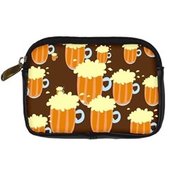 A Fun Cartoon Frothy Beer Tiling Pattern Digital Camera Cases by Nexatart