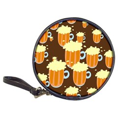 A Fun Cartoon Frothy Beer Tiling Pattern Classic 20-cd Wallets by Nexatart