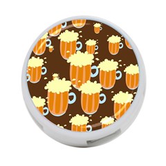 A Fun Cartoon Frothy Beer Tiling Pattern 4-port Usb Hub (one Side) by Nexatart