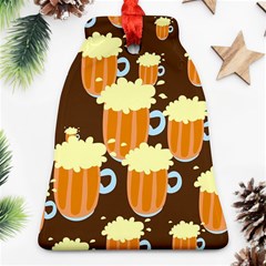 A Fun Cartoon Frothy Beer Tiling Pattern Ornament (bell) by Nexatart