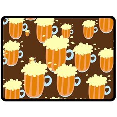 A Fun Cartoon Frothy Beer Tiling Pattern Double Sided Fleece Blanket (large)  by Nexatart