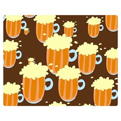 A Fun Cartoon Frothy Beer Tiling Pattern Double Sided Flano Blanket (medium)  by Nexatart