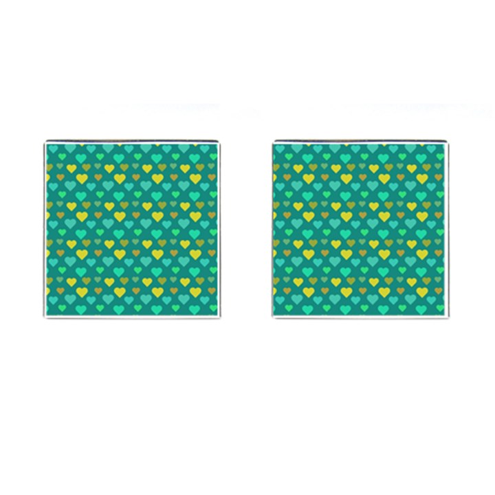 Hearts Seamless Pattern Background Cufflinks (Square)