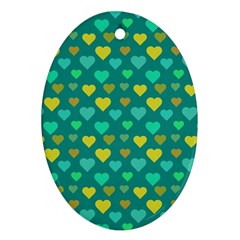 Hearts Seamless Pattern Background Oval Ornament (two Sides)