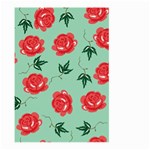 Red Floral Roses Pattern Wallpaper Background Seamless Illustration Large Garden Flag (Two Sides) Back