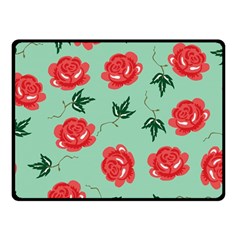 Red Floral Roses Pattern Wallpaper Background Seamless Illustration Double Sided Fleece Blanket (small)  by Nexatart