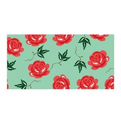 Red Floral Roses Pattern Wallpaper Background Seamless Illustration Satin Wrap by Nexatart