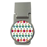 Watercolor Floral Roses Pattern Money Clips (Round)  Front