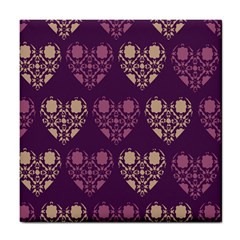 Purple Hearts Seamless Pattern Tile Coasters by Nexatart