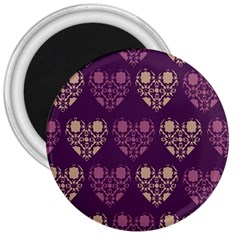 Purple Hearts Seamless Pattern 3  Magnets by Nexatart