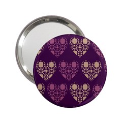 Purple Hearts Seamless Pattern 2 25  Handbag Mirrors by Nexatart