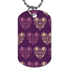 Purple Hearts Seamless Pattern Dog Tag (one Side) by Nexatart