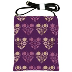 Purple Hearts Seamless Pattern Shoulder Sling Bags by Nexatart