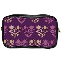 Purple Hearts Seamless Pattern Toiletries Bags by Nexatart