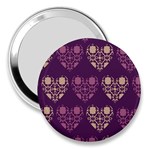 Purple Hearts Seamless Pattern 3  Handbag Mirrors Front