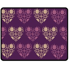 Purple Hearts Seamless Pattern Double Sided Fleece Blanket (medium)  by Nexatart