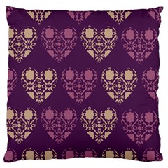 Purple Hearts Seamless Pattern Large Flano Cushion Case (one Side) by Nexatart