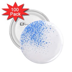 Blue Paint Splats 2 25  Buttons (100 Pack)  by Nexatart