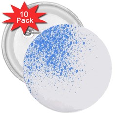 Blue Paint Splats 3  Buttons (10 Pack)  by Nexatart