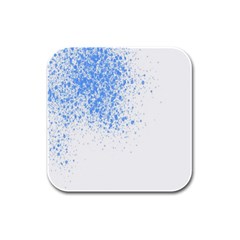 Blue Paint Splats Rubber Square Coaster (4 Pack)  by Nexatart