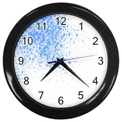 Blue Paint Splats Wall Clocks (black) by Nexatart