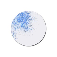 Blue Paint Splats Rubber Coaster (round)  by Nexatart