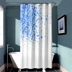 Blue Paint Splats Shower Curtain 36  X 72  (stall)  by Nexatart