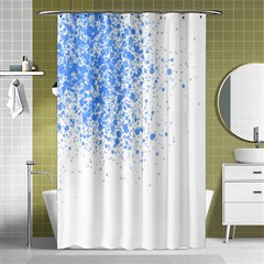 Blue Paint Splats Shower Curtain 48  X 72  (small)  by Nexatart