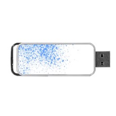 Blue Paint Splats Portable Usb Flash (one Side) by Nexatart