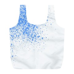 Blue Paint Splats Full Print Recycle Bags (l)  by Nexatart