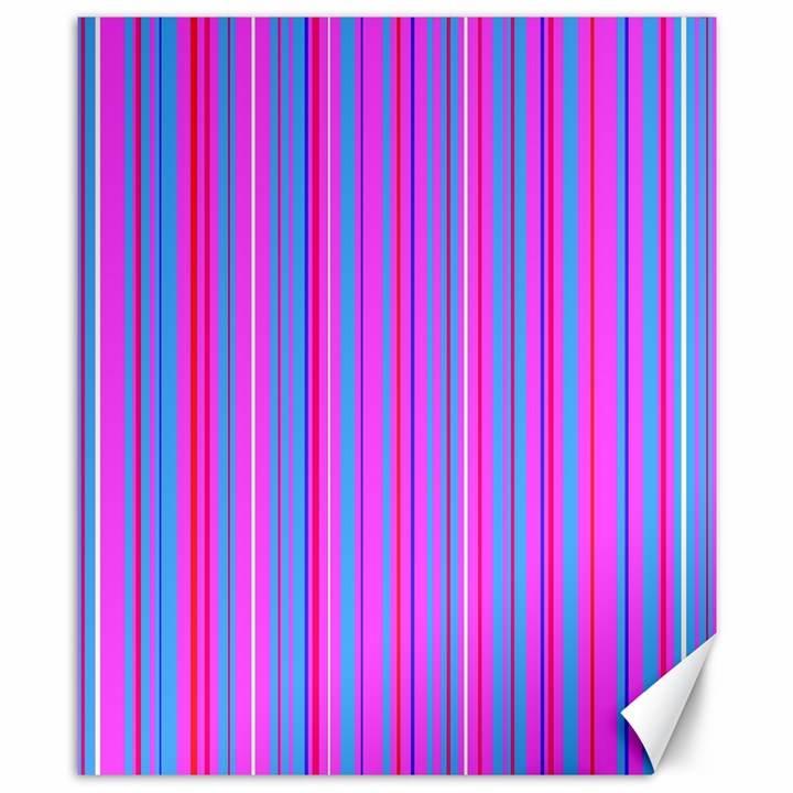 Blue And Pink Stripes Canvas 8  x 10 