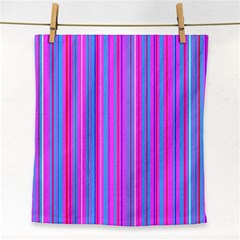 Blue And Pink Stripes Face Towel by Nexatart