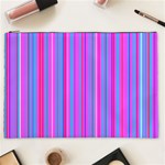 Blue And Pink Stripes Cosmetic Bag (XXL)  Front