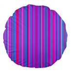 Blue And Pink Stripes Large 18  Premium Round Cushions Front