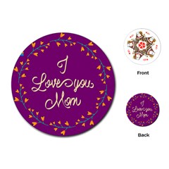 Happy Mothers Day Celebration I Love You Mom Playing Cards (round)  by Nexatart