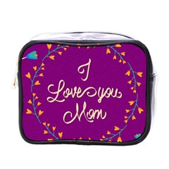 Happy Mothers Day Celebration I Love You Mom Mini Toiletries Bags by Nexatart