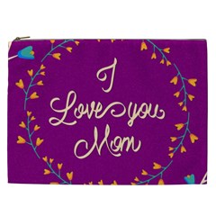 Happy Mothers Day Celebration I Love You Mom Cosmetic Bag (xxl)  by Nexatart